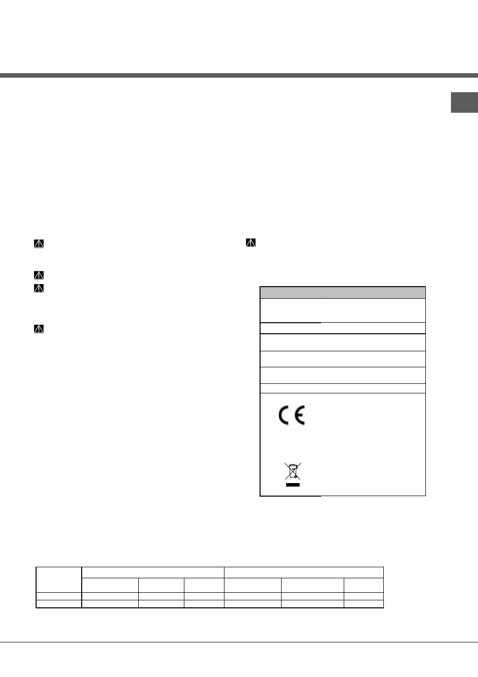Advertências para a primeira lavagem | Hotpoint Ariston LFTA+ 2164 A-HA.R User Manual | Page 75 / 84