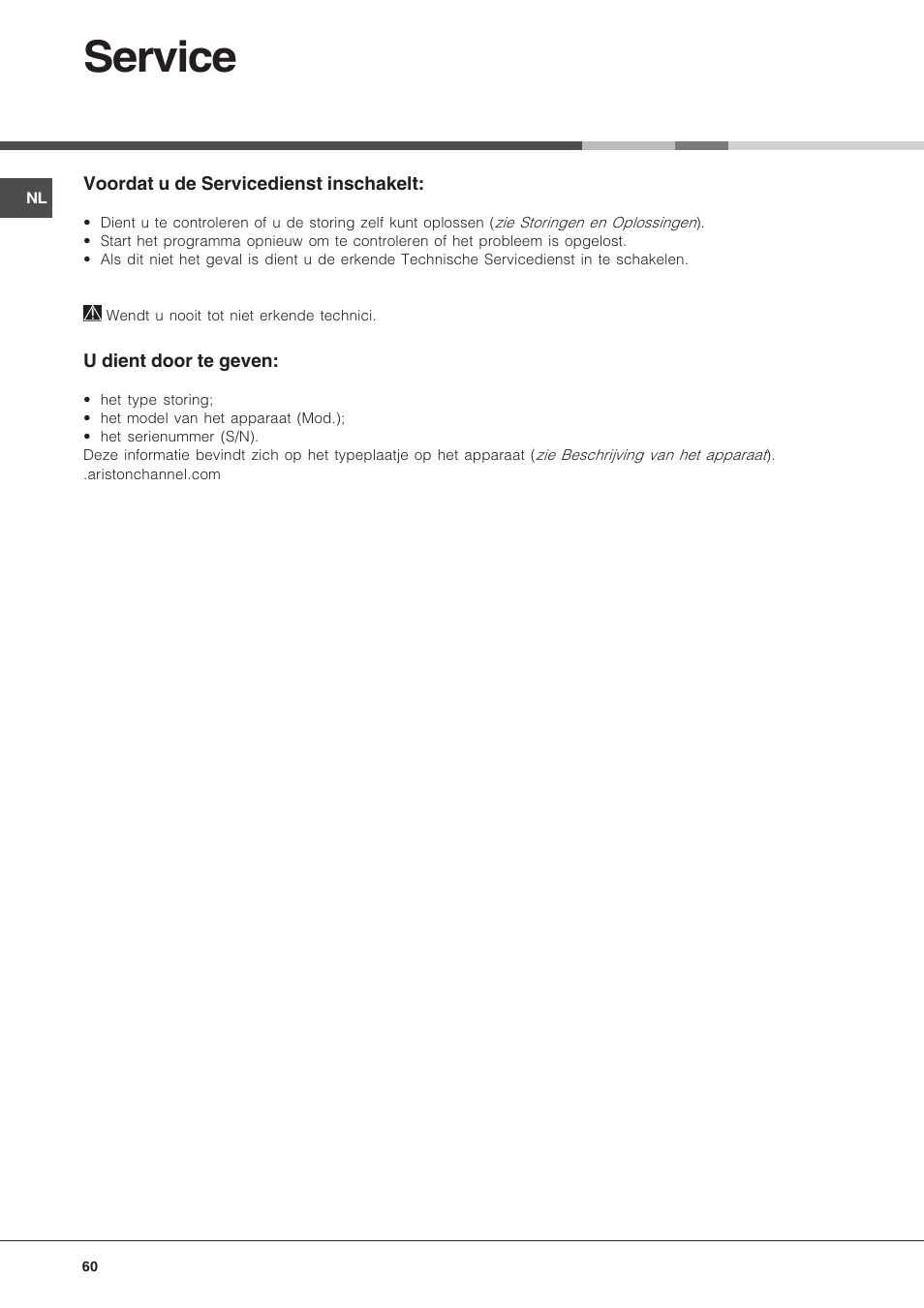 5ahle?a | Hotpoint Ariston LFT 216 User Manual | Page 60 / 84