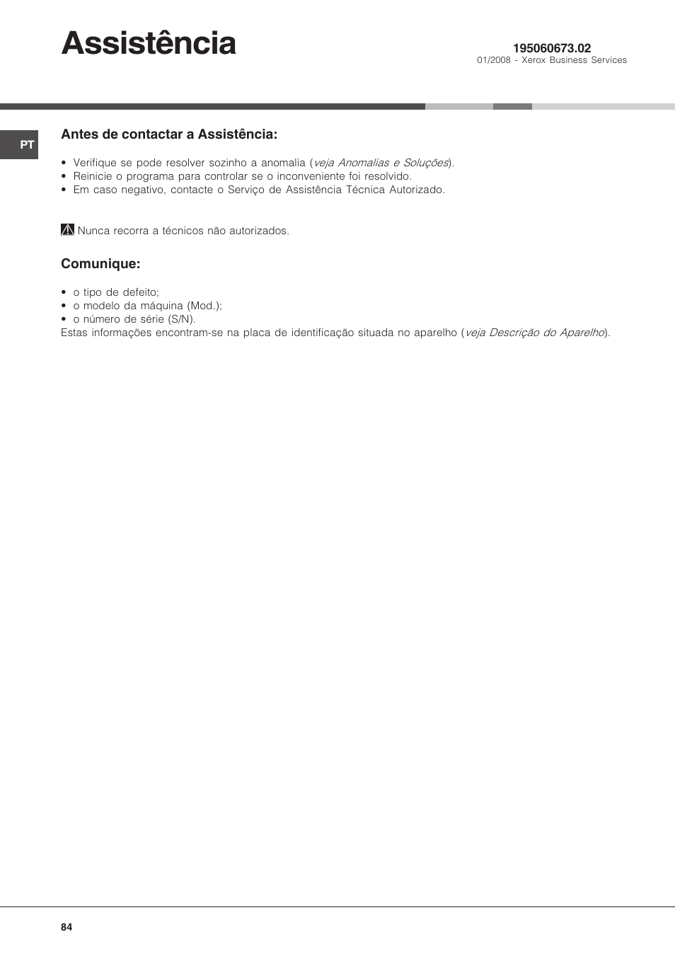 Assistência | Hotpoint Ariston LFT 216 User Manual | Page 84 / 84