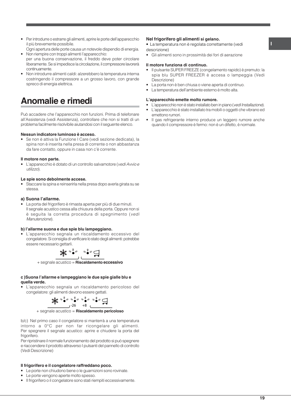 Anomalie e rimedi | Hotpoint Ariston E4D xx xx User Manual | Page 19 / 52