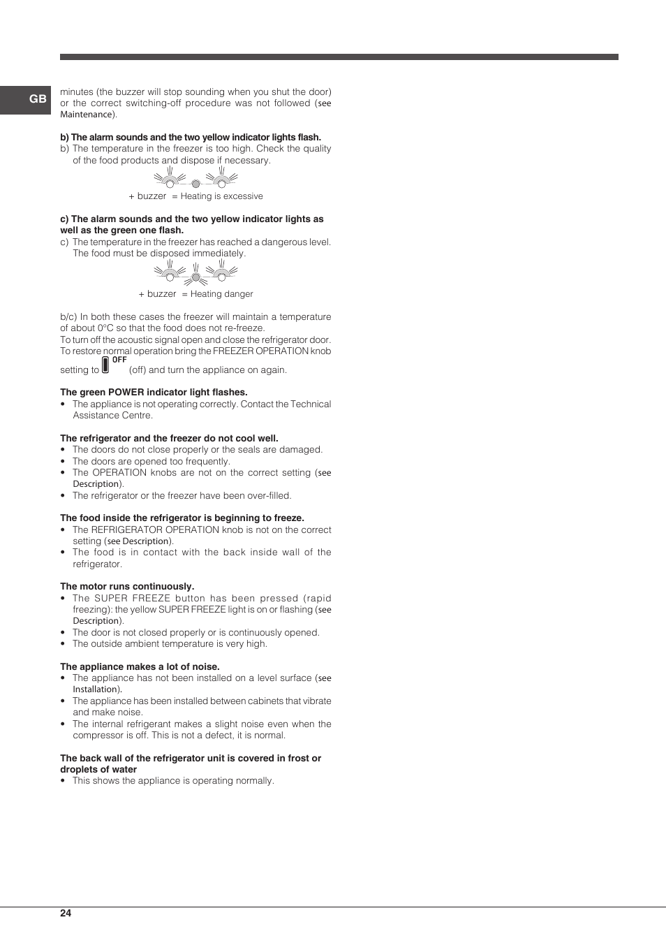Hotpoint Ariston SBLxxxxNF User Manual | Page 24 / 52