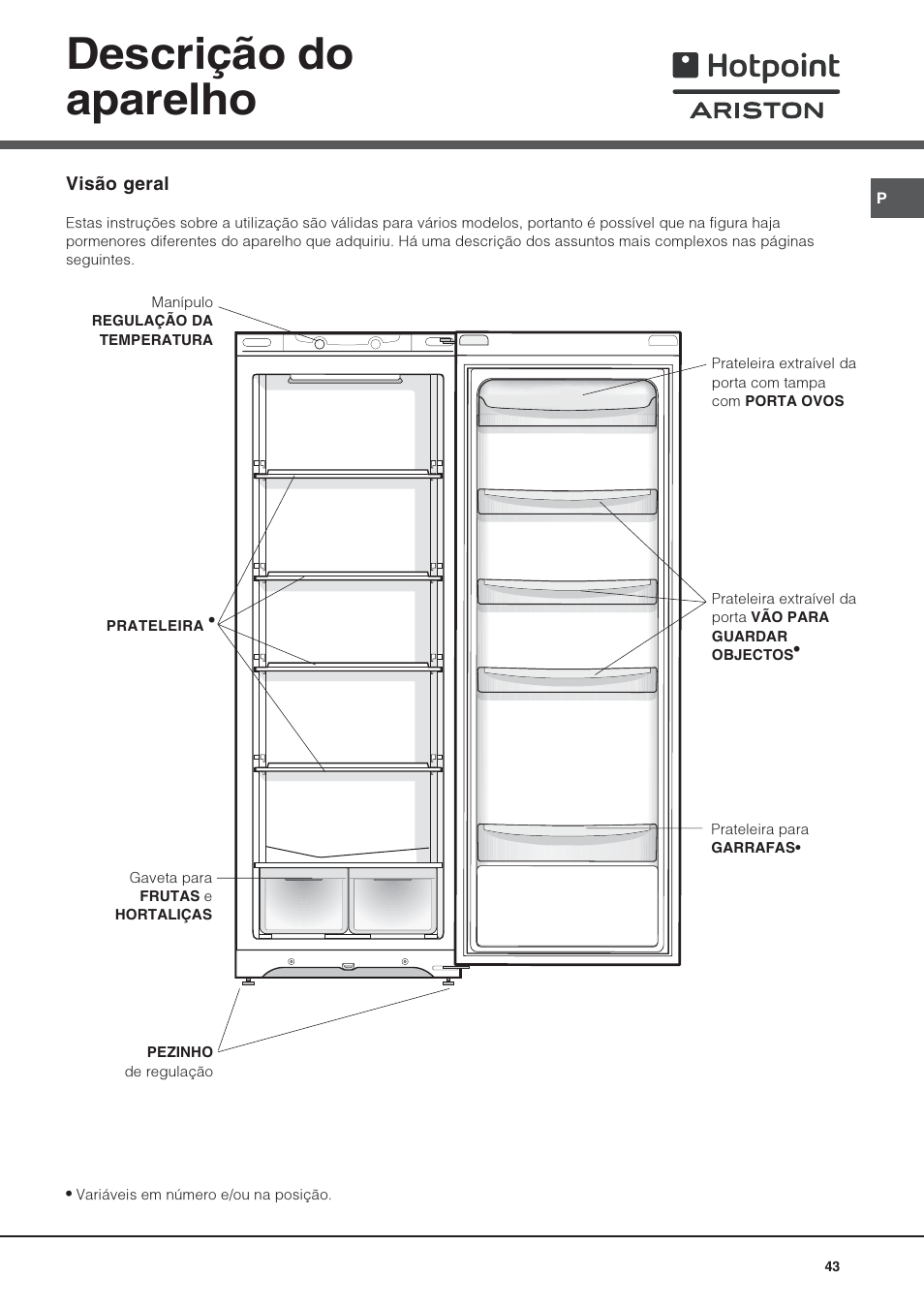 Descrição do aparelho | Hotpoint Ariston Una puerta SDS 1722 J-HA User Manual | Page 43 / 88