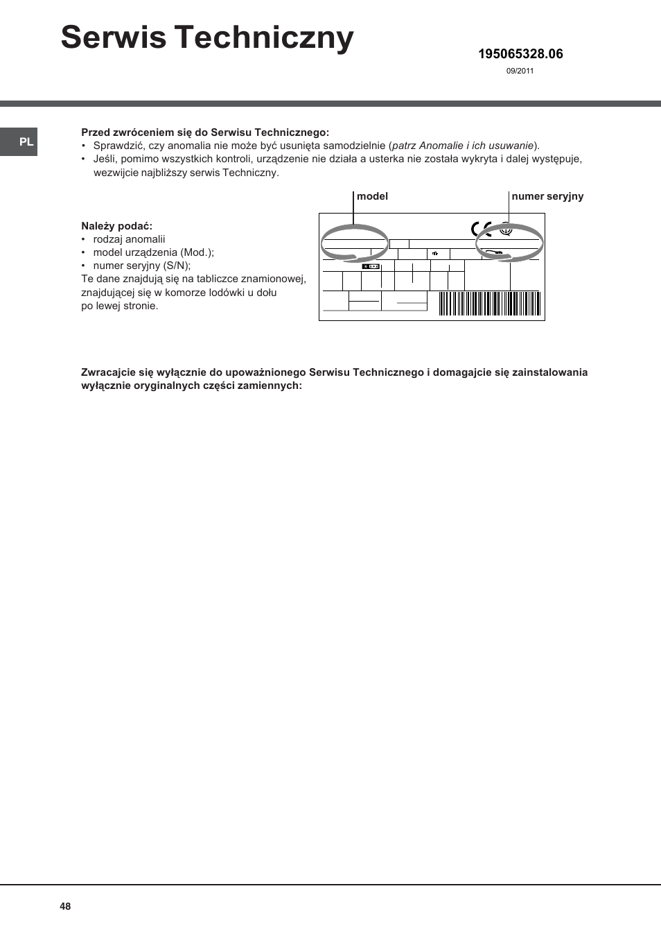 Hotpoint Ariston Bajo encimera BTSZ 1632-HA User Manual | Page 48 / 72