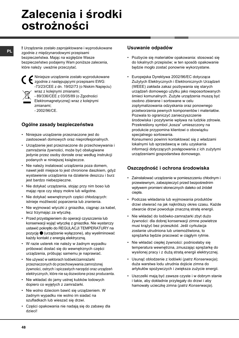 Hotpoint Ariston Doble puerta BD 2922 EU-HA User Manual | Page 48 / 52
