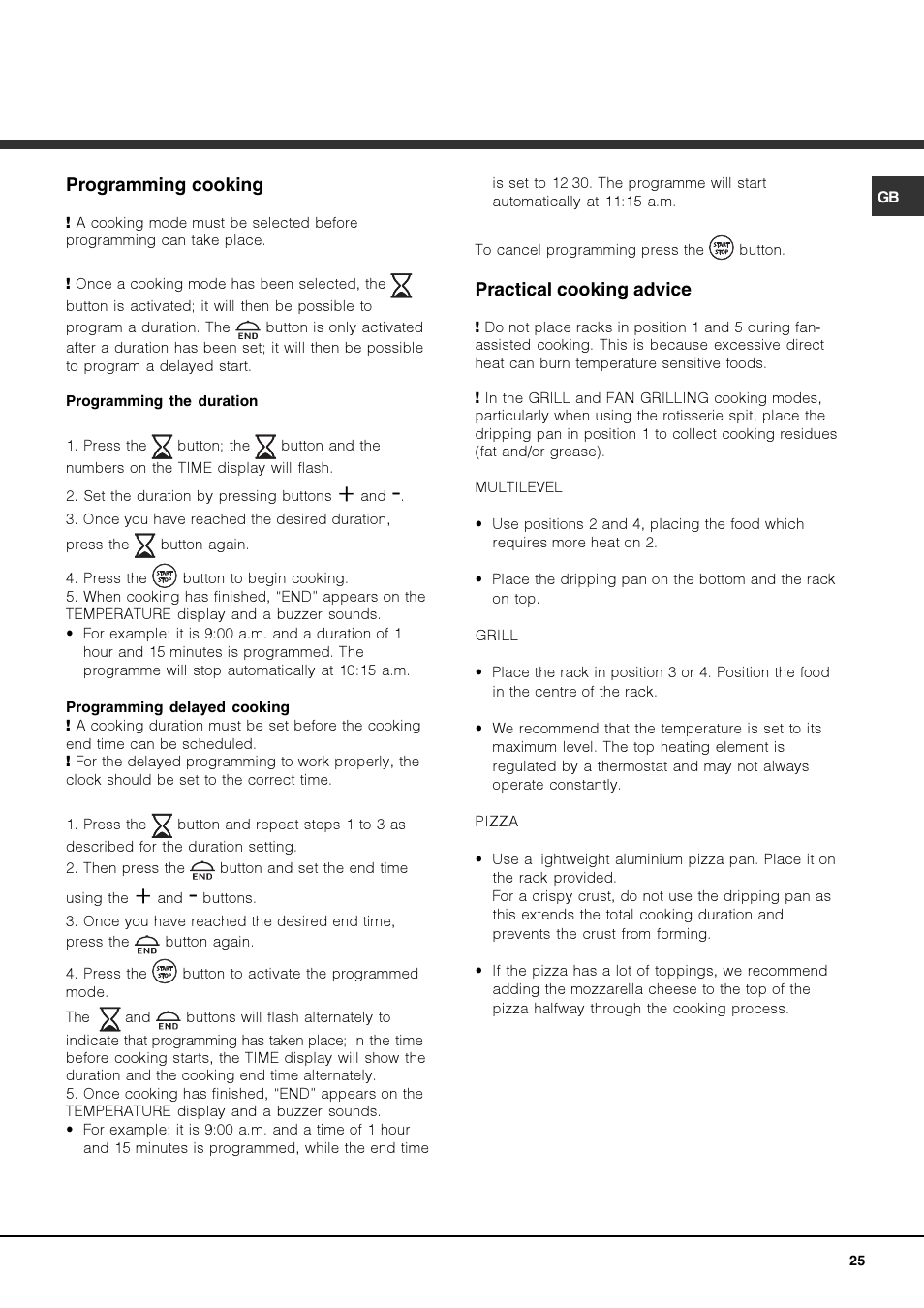 Hotpoint Ariston FK 1039EL P.20 X-HA User Manual | Page 25 / 80
