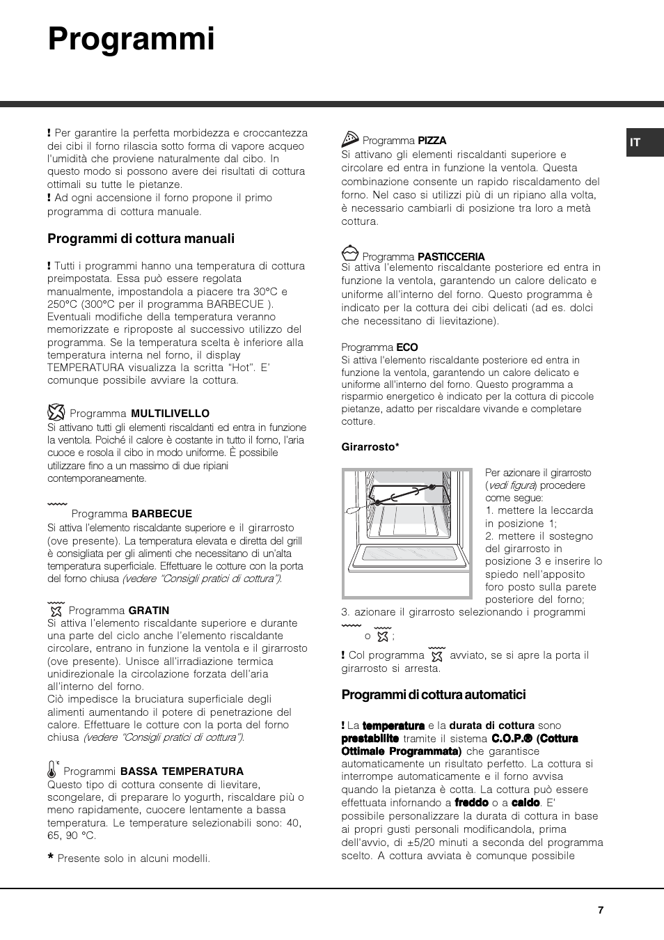 Programmi | Hotpoint Ariston FK 1039EL P.20 X-HA User Manual | Page 7 / 80
