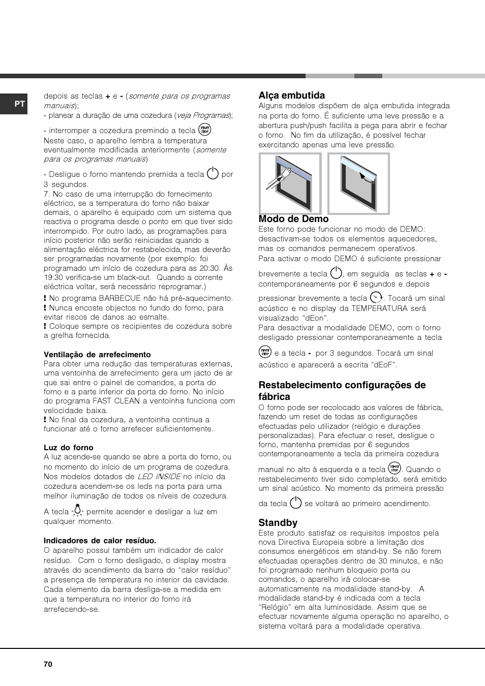 Hotpoint Ariston FK 1039EL P.20 X-HA User Manual | Page 70 / 80