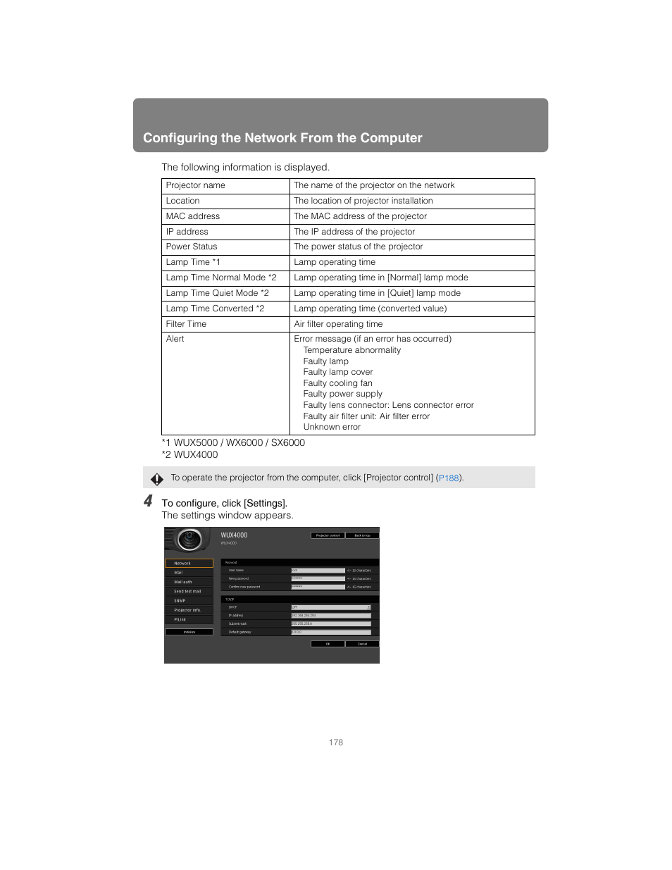 Configuring the network from the computer | Canon XEED SX6000 User Manual | Page 178 / 240