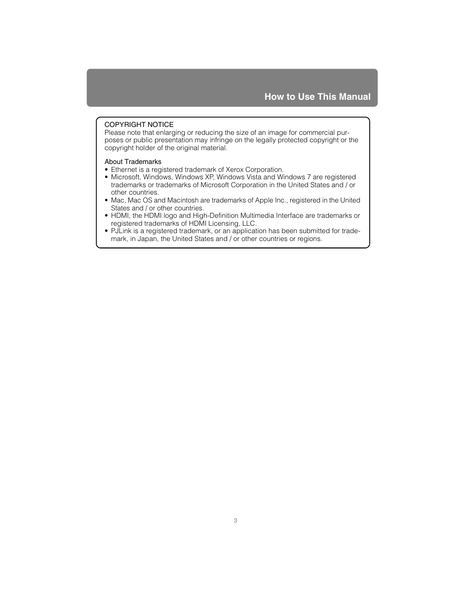 How to use this manual | Canon XEED SX6000 User Manual | Page 3 / 240