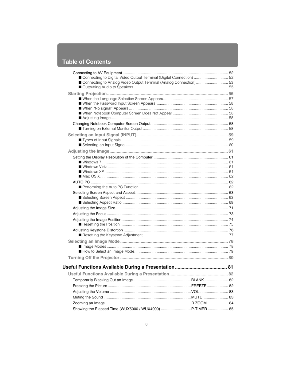 Canon XEED SX6000 User Manual | Page 6 / 240
