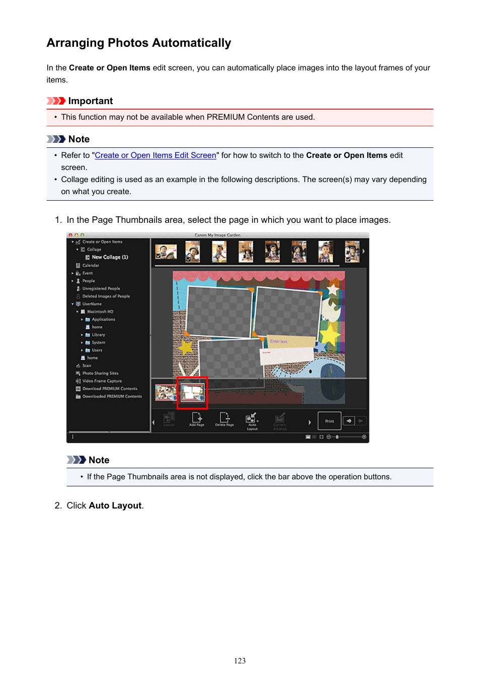 Arranging photos automatically | Canon PIXMA MX395 User Manual | Page 123 / 300