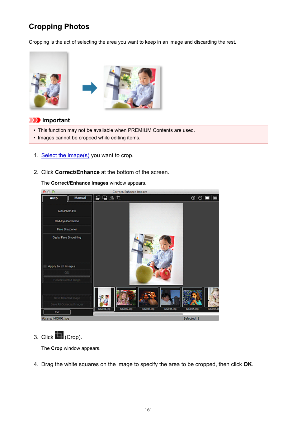 Cropping photos | Canon PIXMA MX395 User Manual | Page 161 / 300