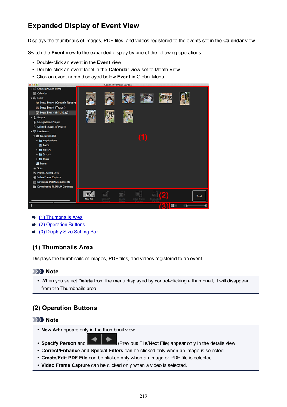 Expanded display of event view, Expanded display of event, And you can | Canon PIXMA MX395 User Manual | Page 219 / 300