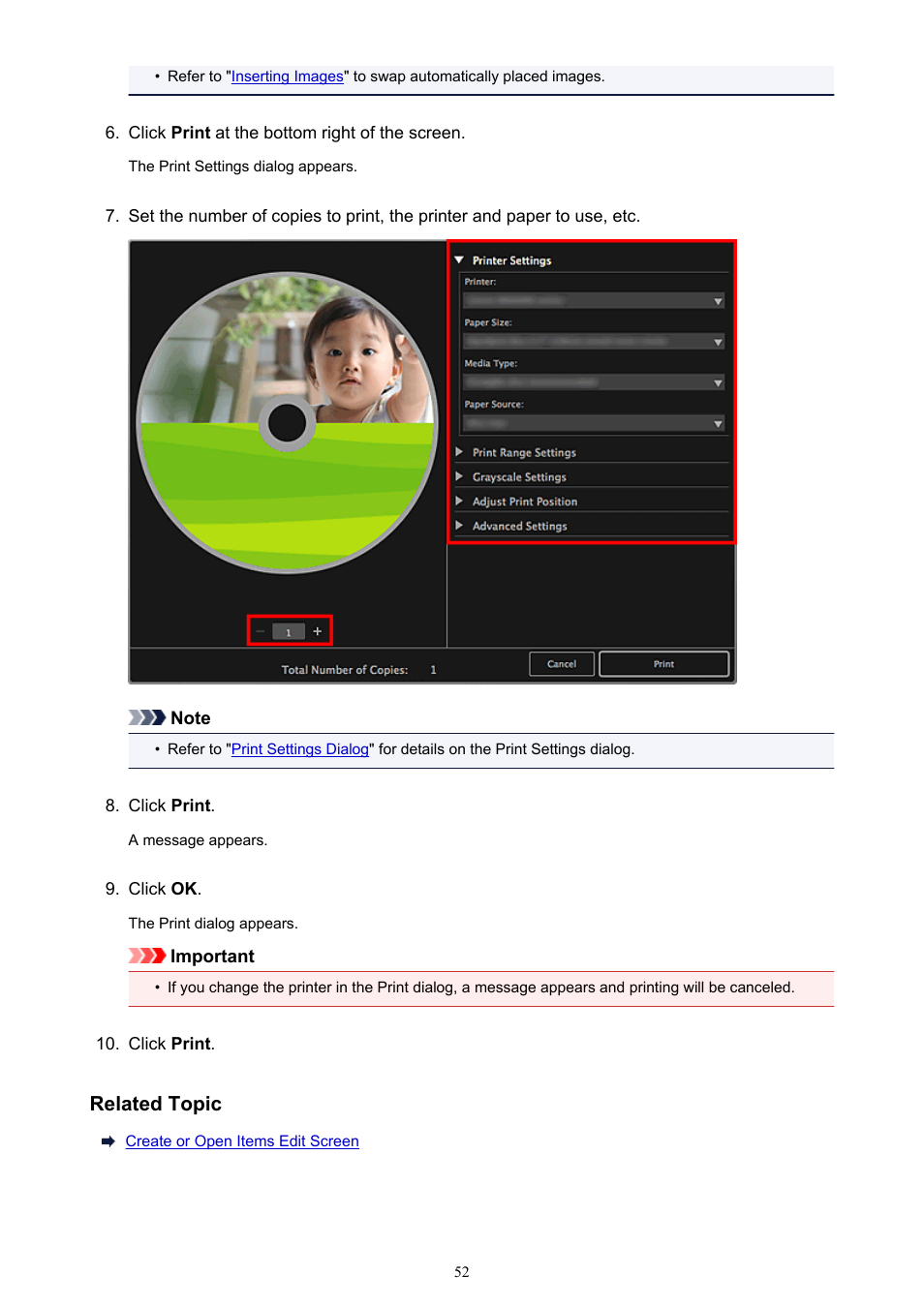 Related topic | Canon PIXMA MX395 User Manual | Page 52 / 300