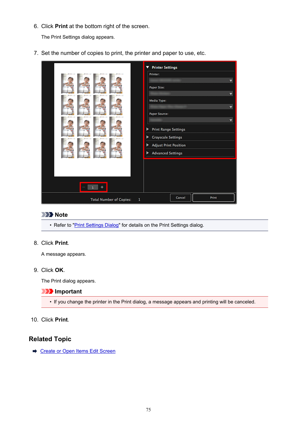 Related topic | Canon PIXMA MX395 User Manual | Page 75 / 300