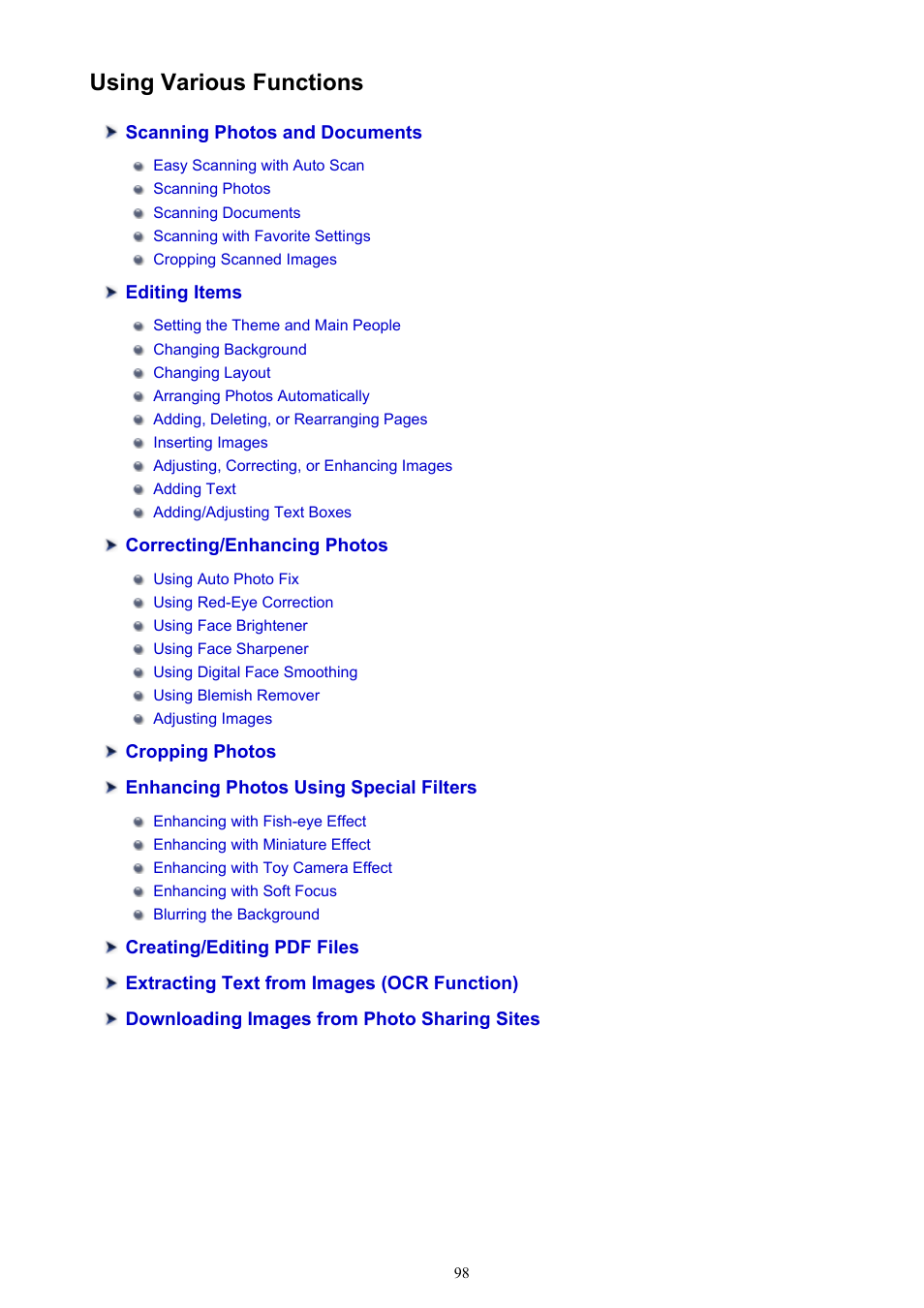 Using various functions | Canon PIXMA MX395 User Manual | Page 98 / 300