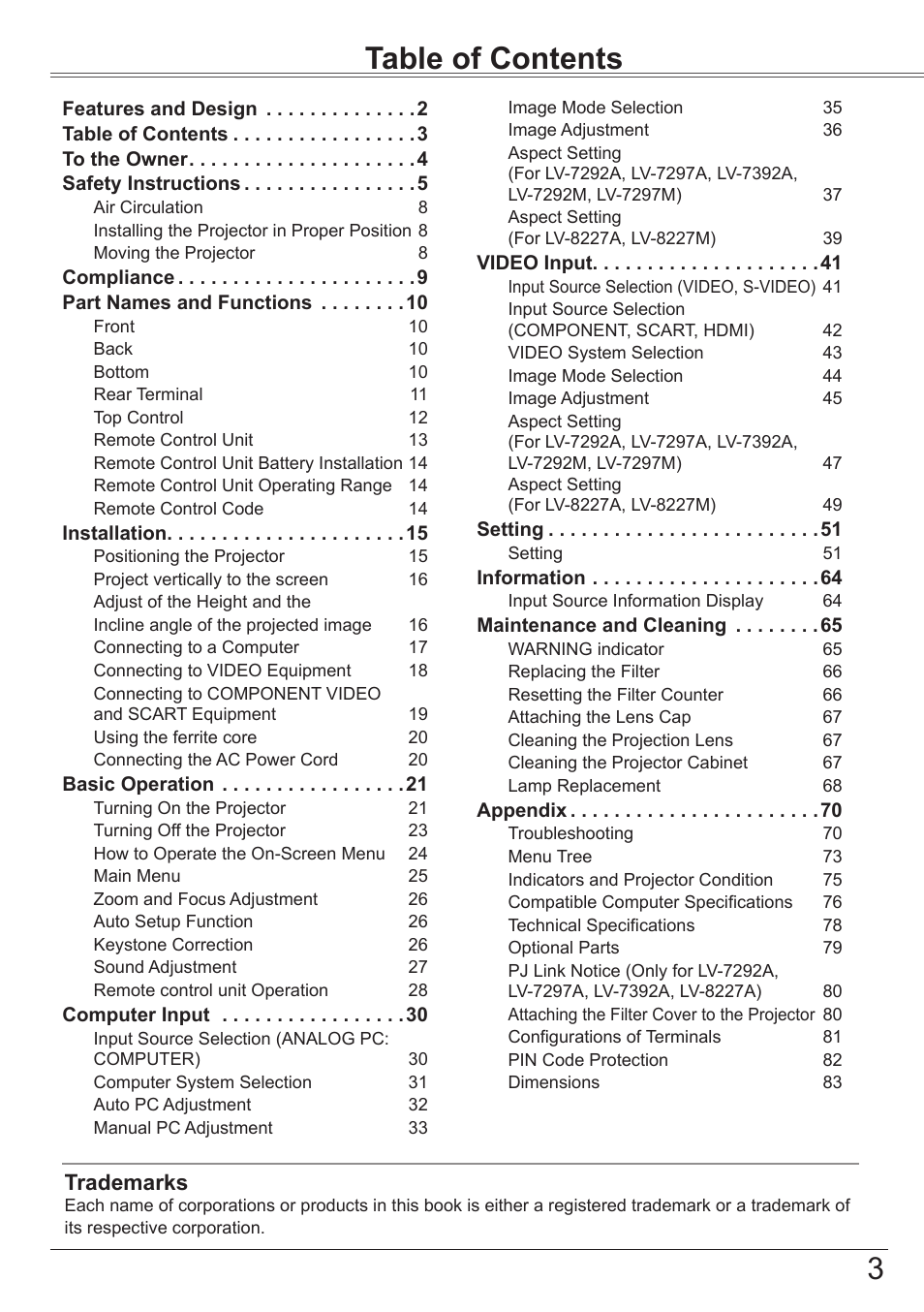 Canon LV-7392A User Manual | Page 3 / 84