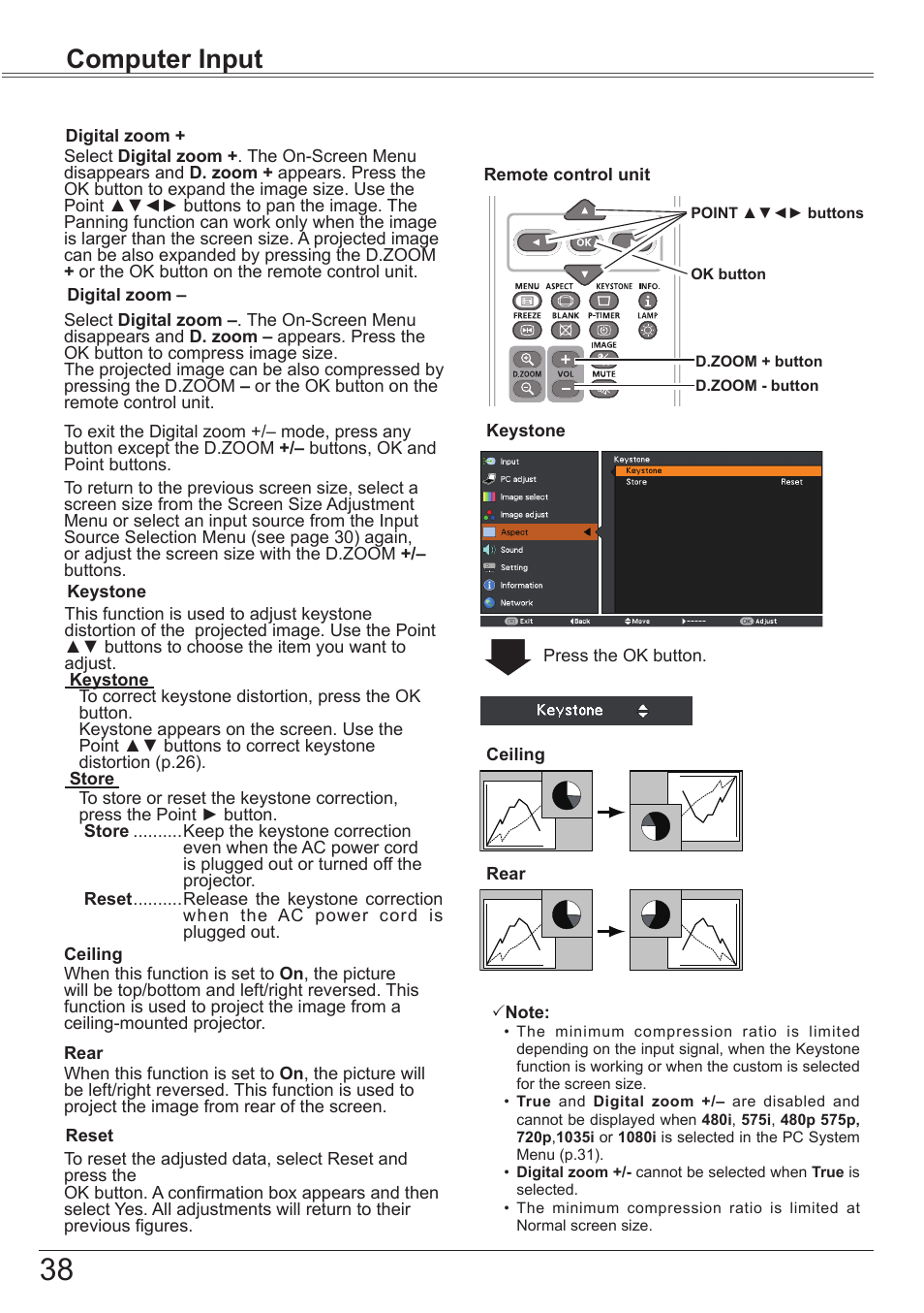 Computer input | Canon LV-7392A User Manual | Page 38 / 84