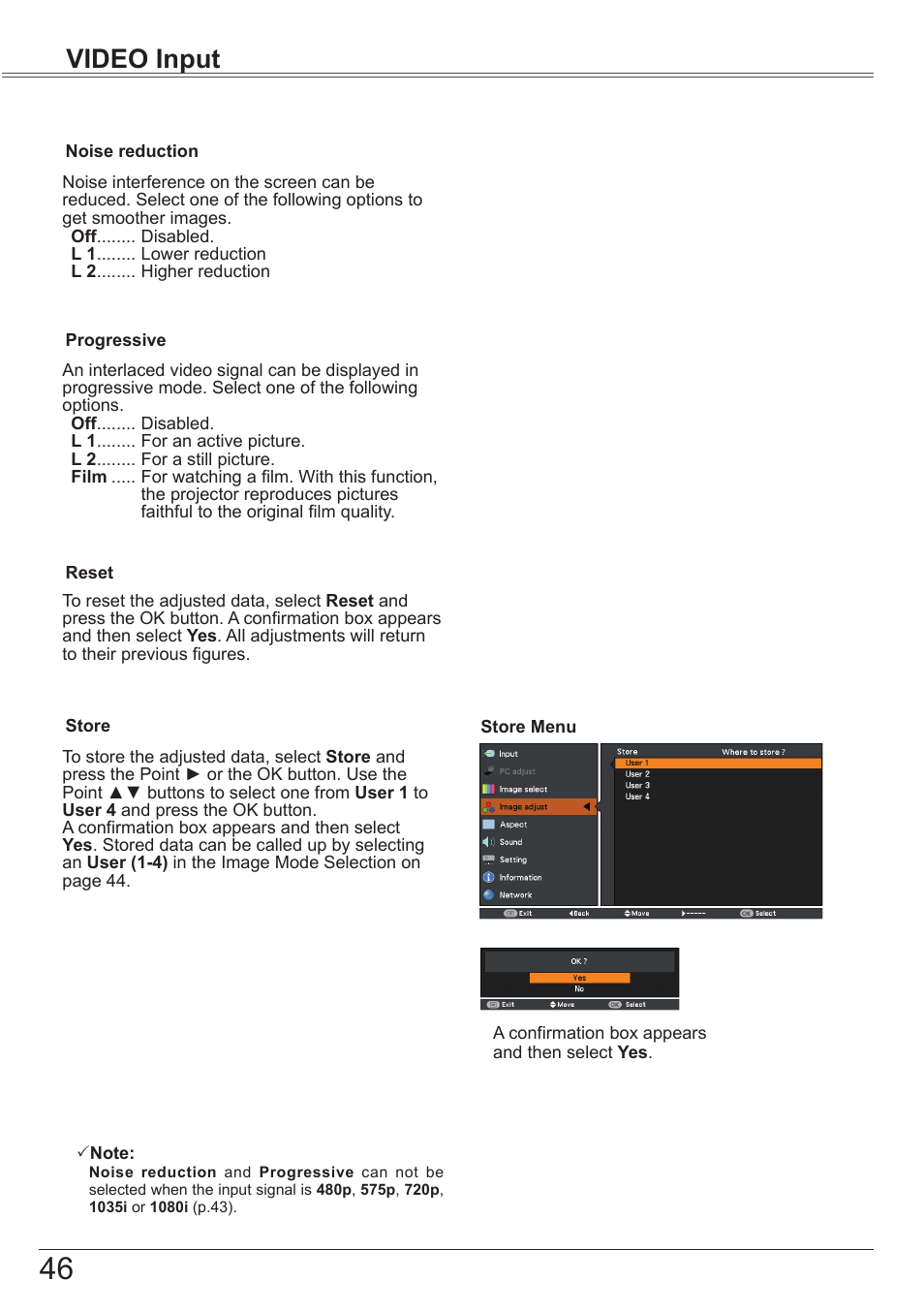 Video input | Canon LV-7392A User Manual | Page 46 / 84