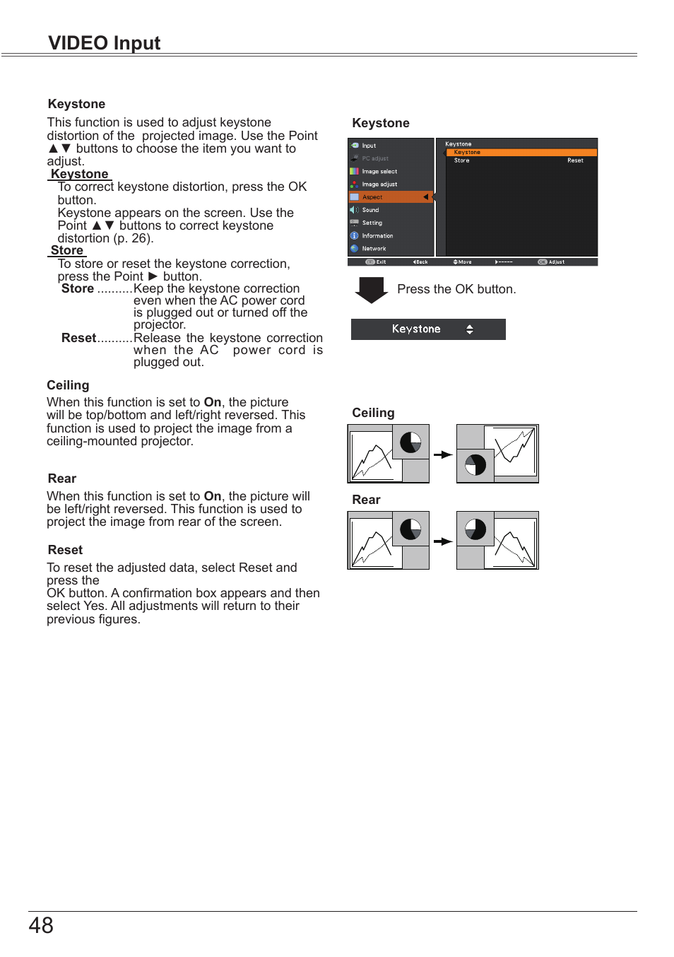 Video input | Canon LV-7392A User Manual | Page 48 / 84
