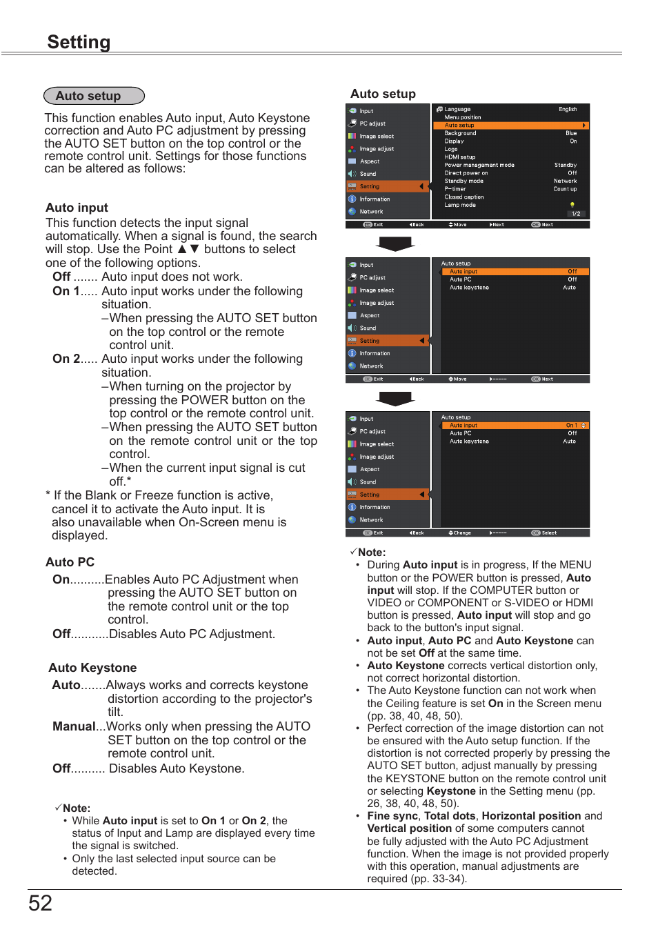 Setting | Canon LV-7392A User Manual | Page 52 / 84
