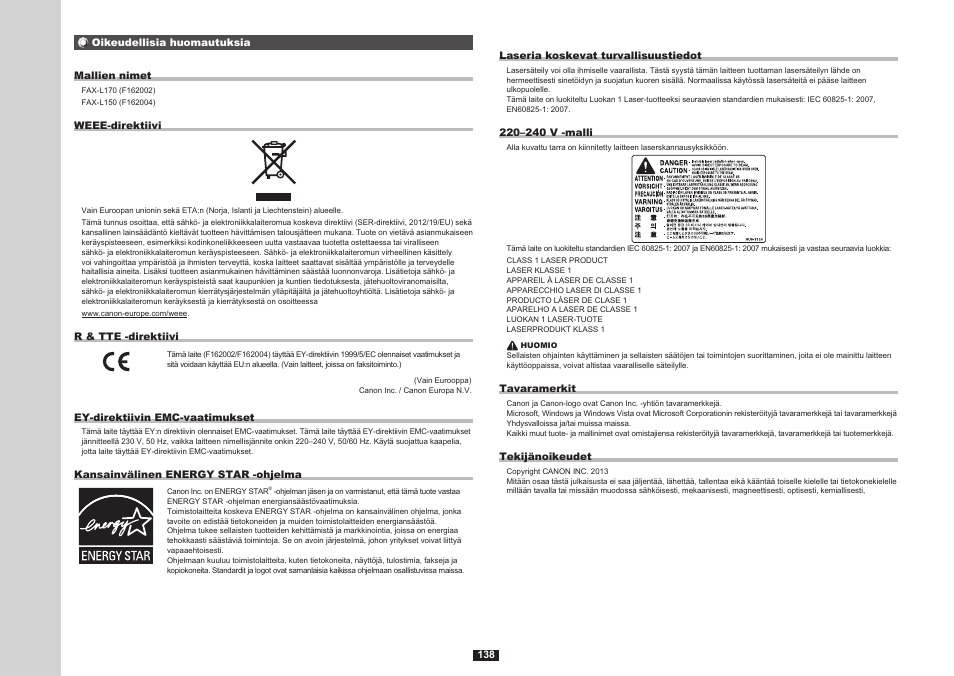 Canon i-SENSYS FAX-L170 User Manual | Page 216 / 248