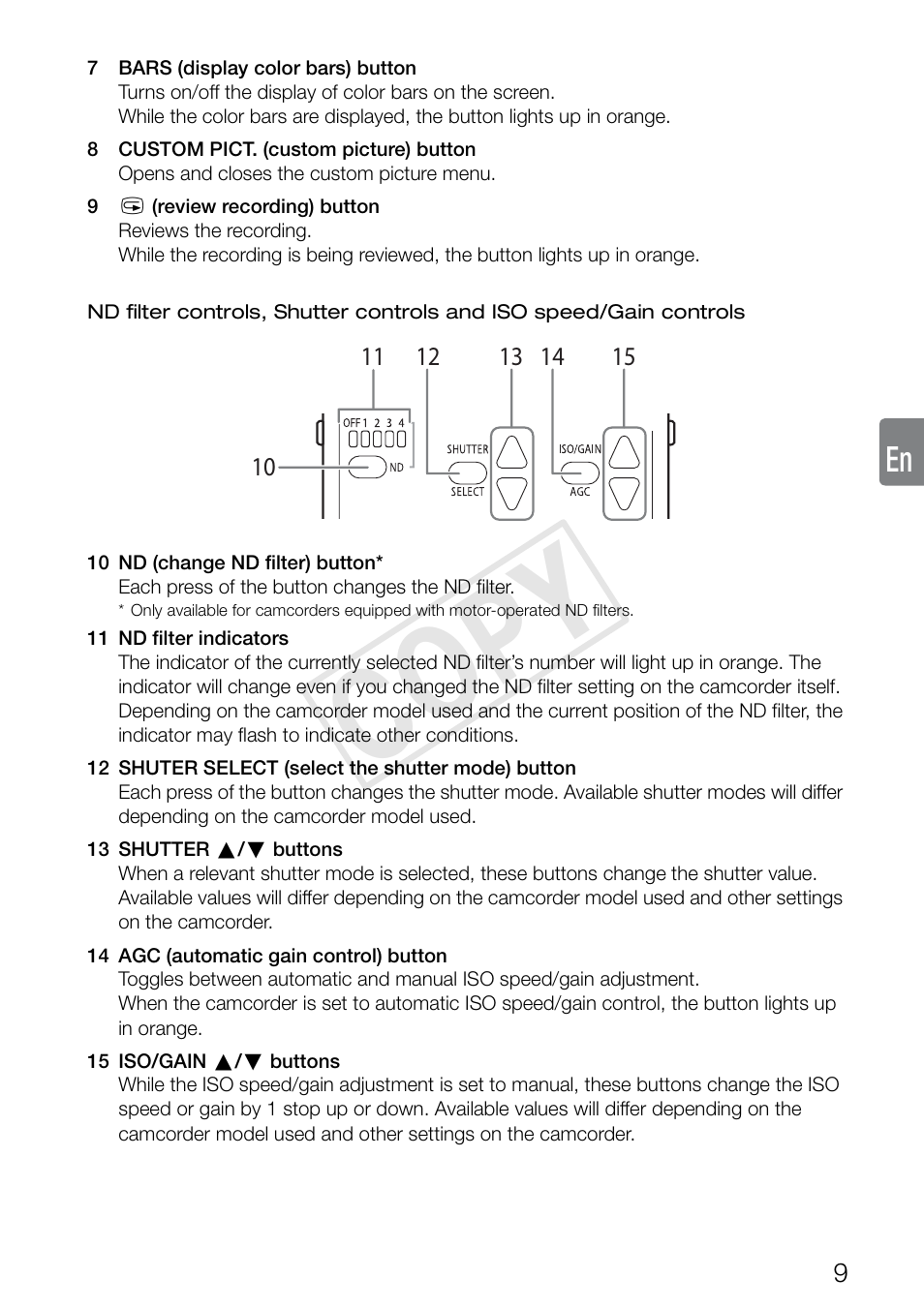 Cop y | Canon RC-V100 User Manual | Page 9 / 23