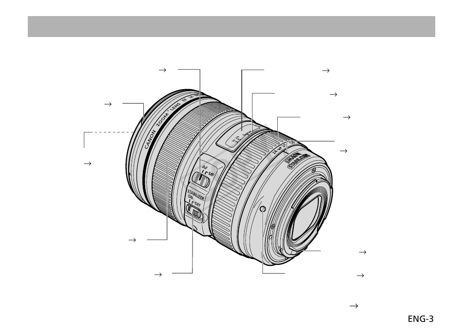 Cop y, Nomenclature | Canon EF 24-105mm f4L IS USM User Manual | Page 4 / 14
