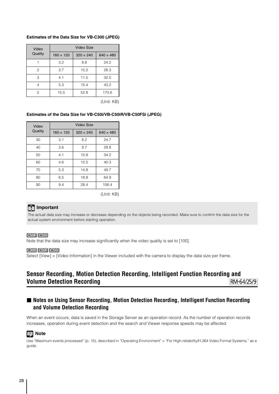 Volume detection recording | Canon VB-M700F User Manual | Page 28 / 138