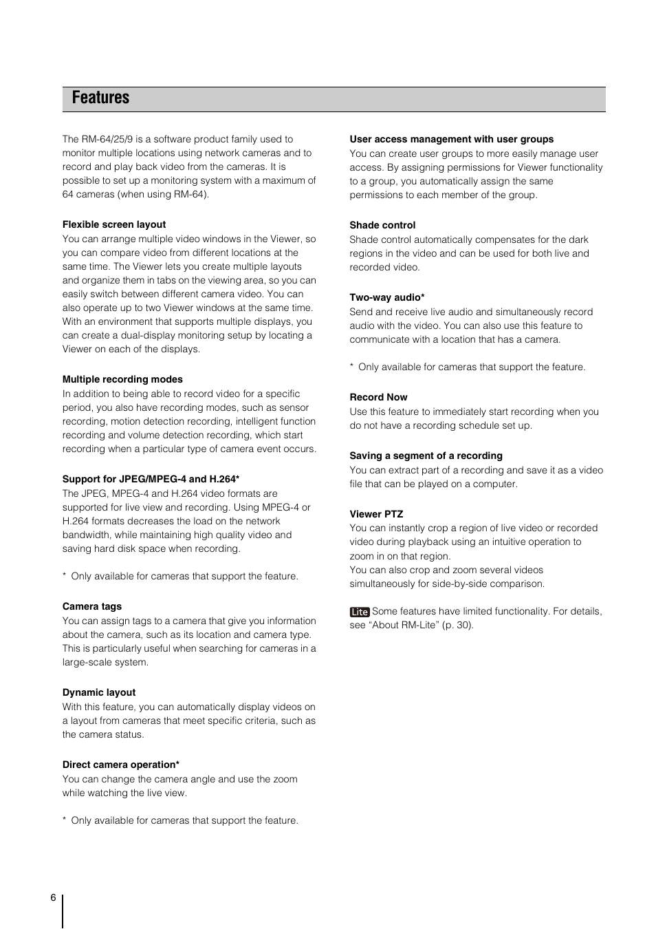 Features | Canon VB-M700F User Manual | Page 6 / 138