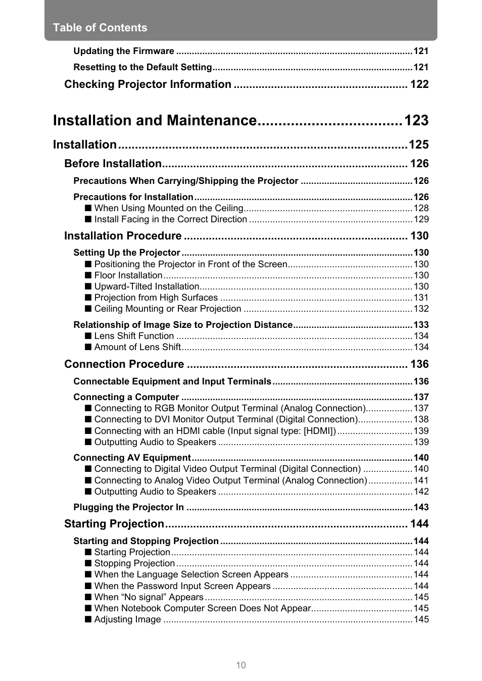 Installation and maintenance, Installation | Canon XEED WUX450 User Manual | Page 10 / 314