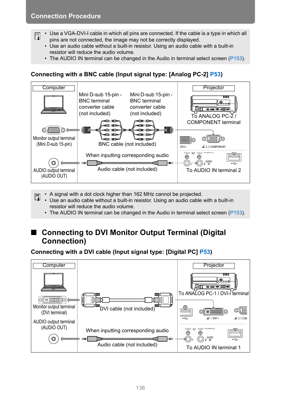 P138, Connection procedure | Canon XEED WUX450 User Manual | Page 138 / 314