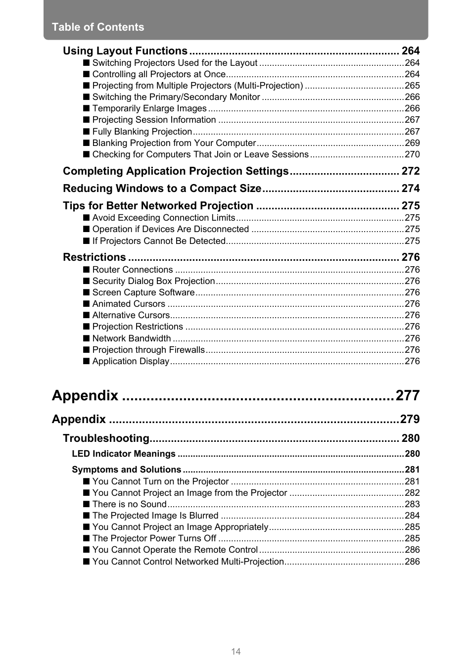 Appendix | Canon XEED WUX450 User Manual | Page 14 / 314