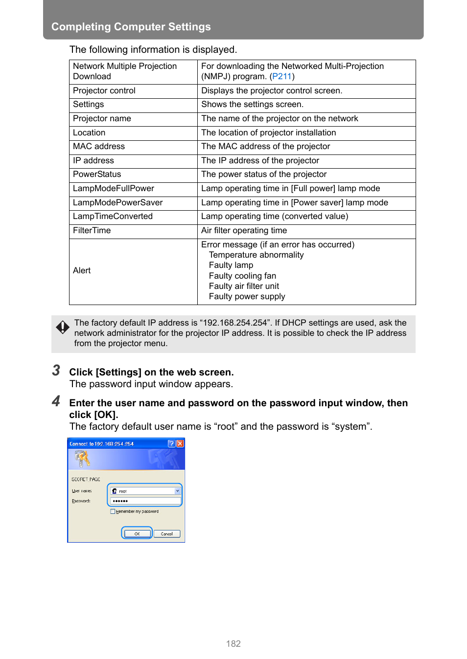Completing computer settings | Canon XEED WUX450 User Manual | Page 182 / 314