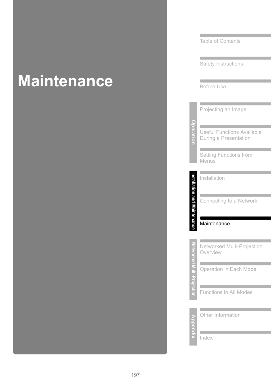 Maintenance | Canon XEED WUX450 User Manual | Page 197 / 314