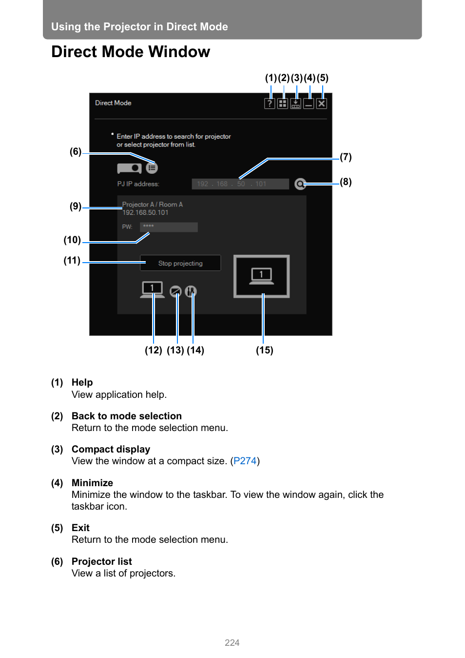 Direct mode window | Canon XEED WUX450 User Manual | Page 224 / 314