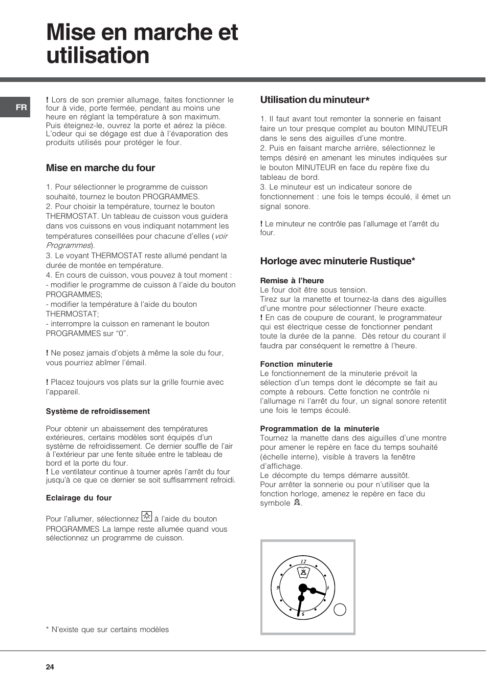 Mise en marche et utilisation | Hotpoint Ariston FH 51 IX-HA  IT User Manual | Page 24 / 48