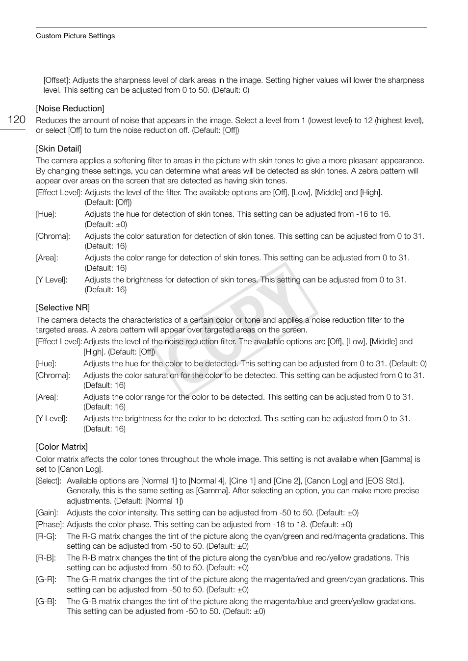 Cop y | Canon EOS C500 PL User Manual | Page 120 / 212