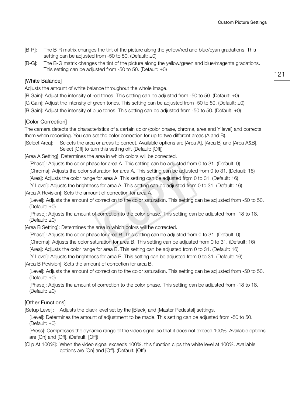 Cop y | Canon EOS C500 PL User Manual | Page 121 / 212