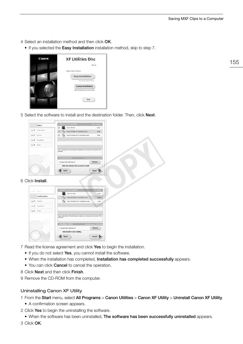 Cop y | Canon EOS C500 PL User Manual | Page 155 / 212