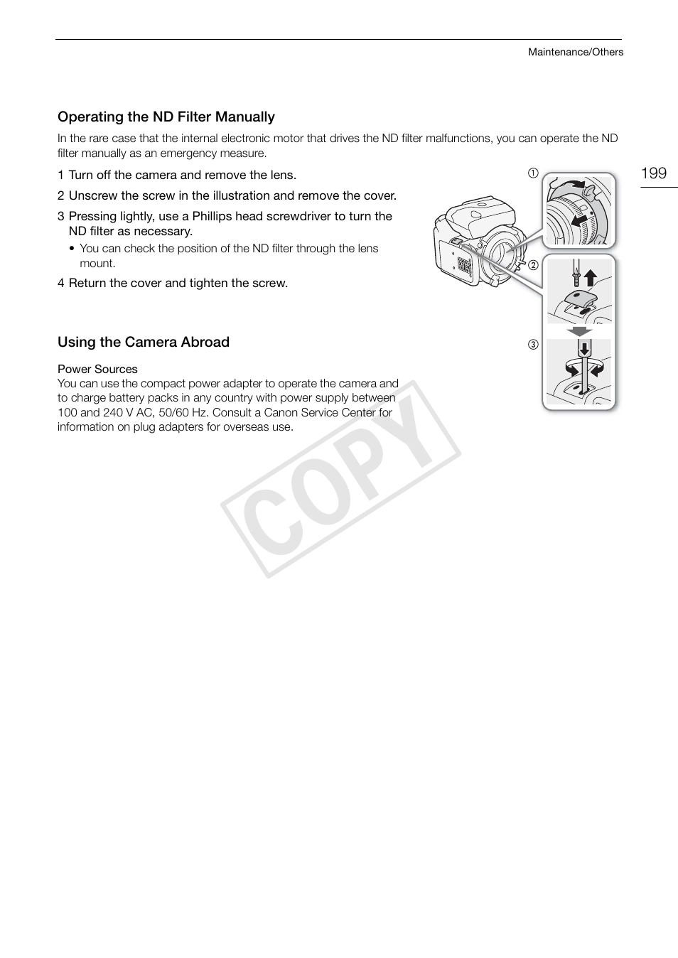 Cop y | Canon EOS C500 PL User Manual | Page 199 / 212