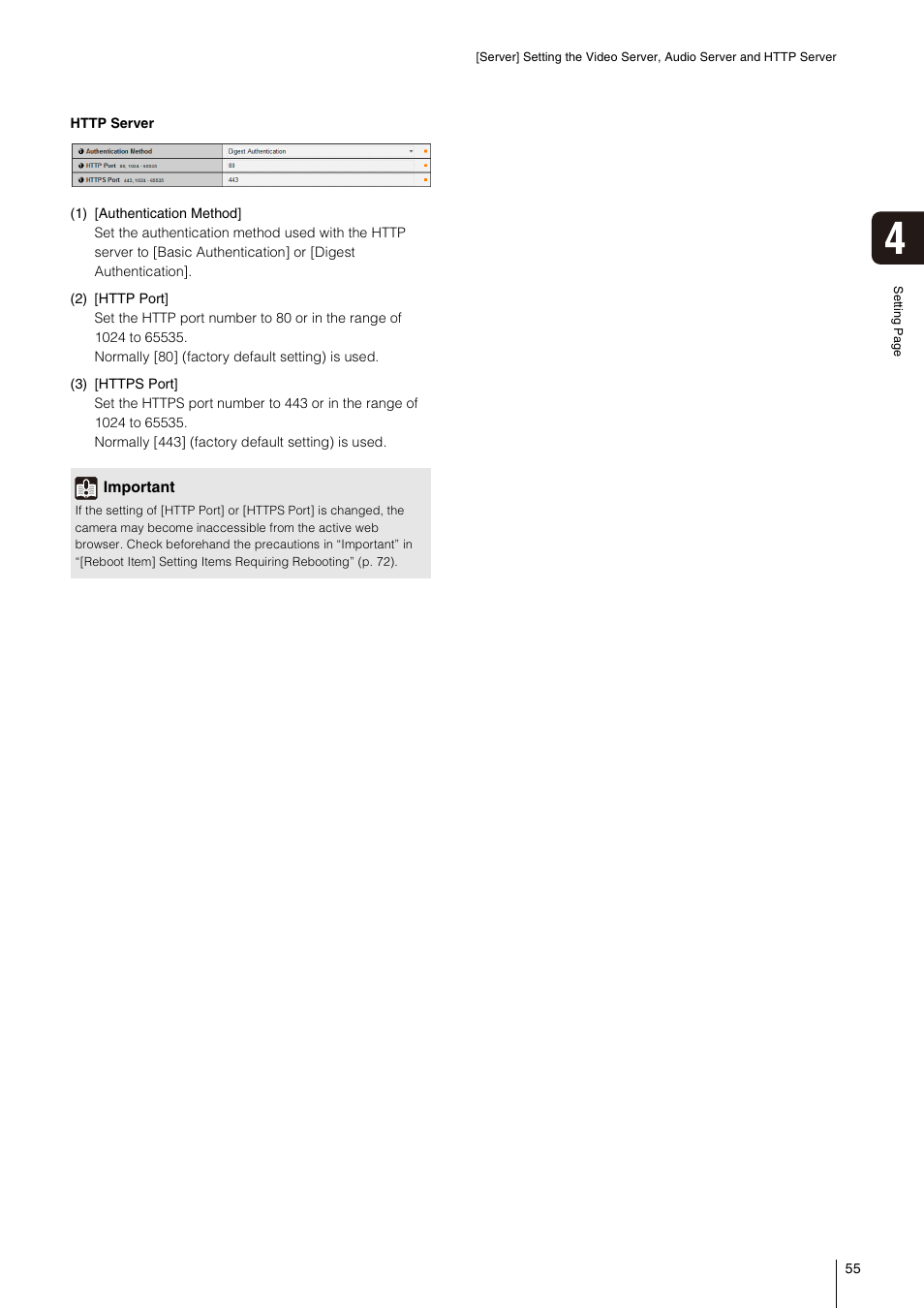 Http, Server” (p. 55) | Canon VB-S800D User Manual | Page 55 / 176