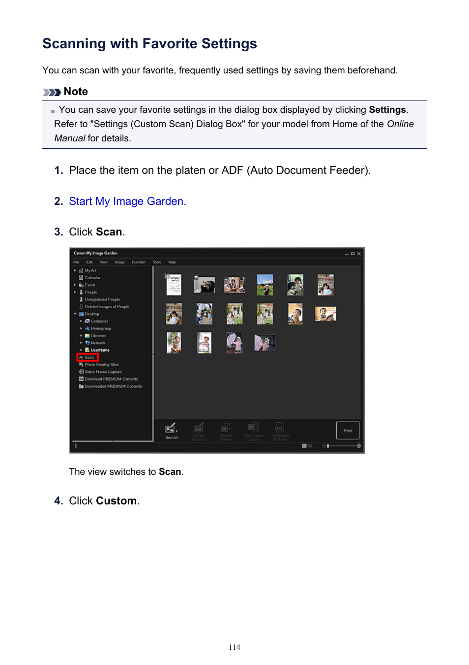 Scanning with favorite settings | Canon PIXMA IP2700 User Manual | Page 114 / 339