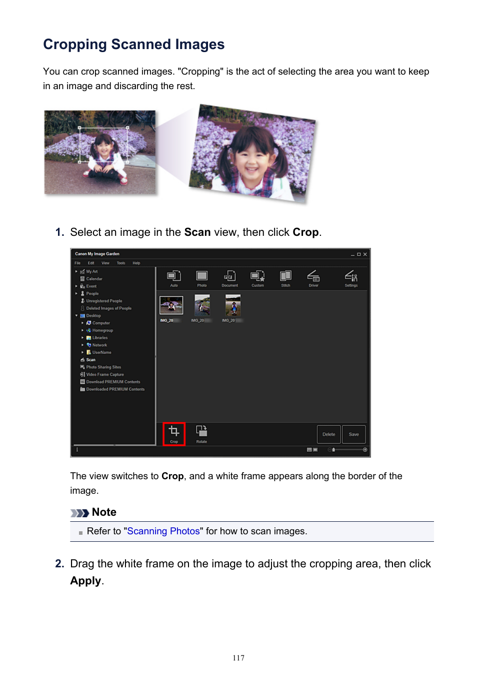 Cropping scanned images | Canon PIXMA IP2700 User Manual | Page 117 / 339