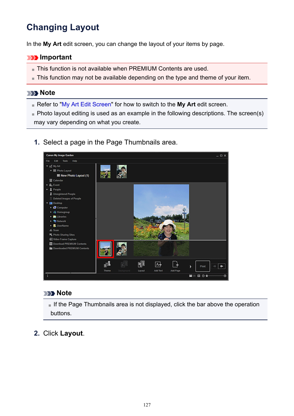 Changing layout | Canon PIXMA IP2700 User Manual | Page 127 / 339