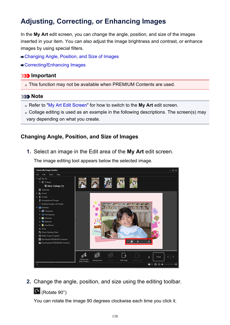 Adjusting, correcting, or enhancing images | Canon PIXMA IP2700 User Manual | Page 138 / 339