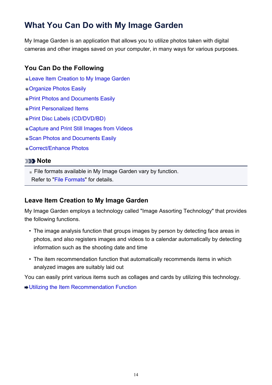 What you can do with my image garden | Canon PIXMA IP2700 User Manual | Page 14 / 339