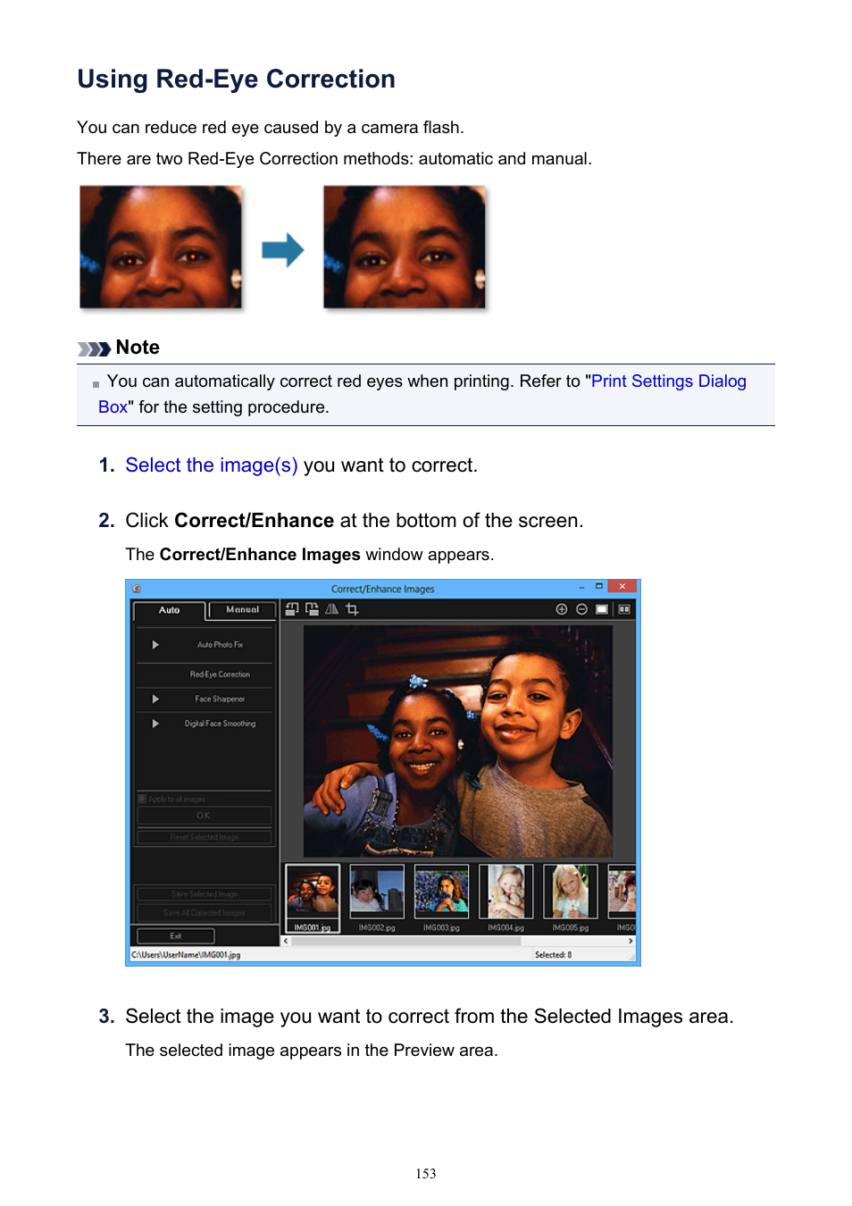 Using red-eye correction | Canon PIXMA IP2700 User Manual | Page 153 / 339