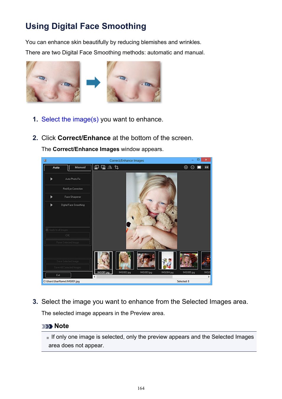 Using digital face smoothing | Canon PIXMA IP2700 User Manual | Page 164 / 339