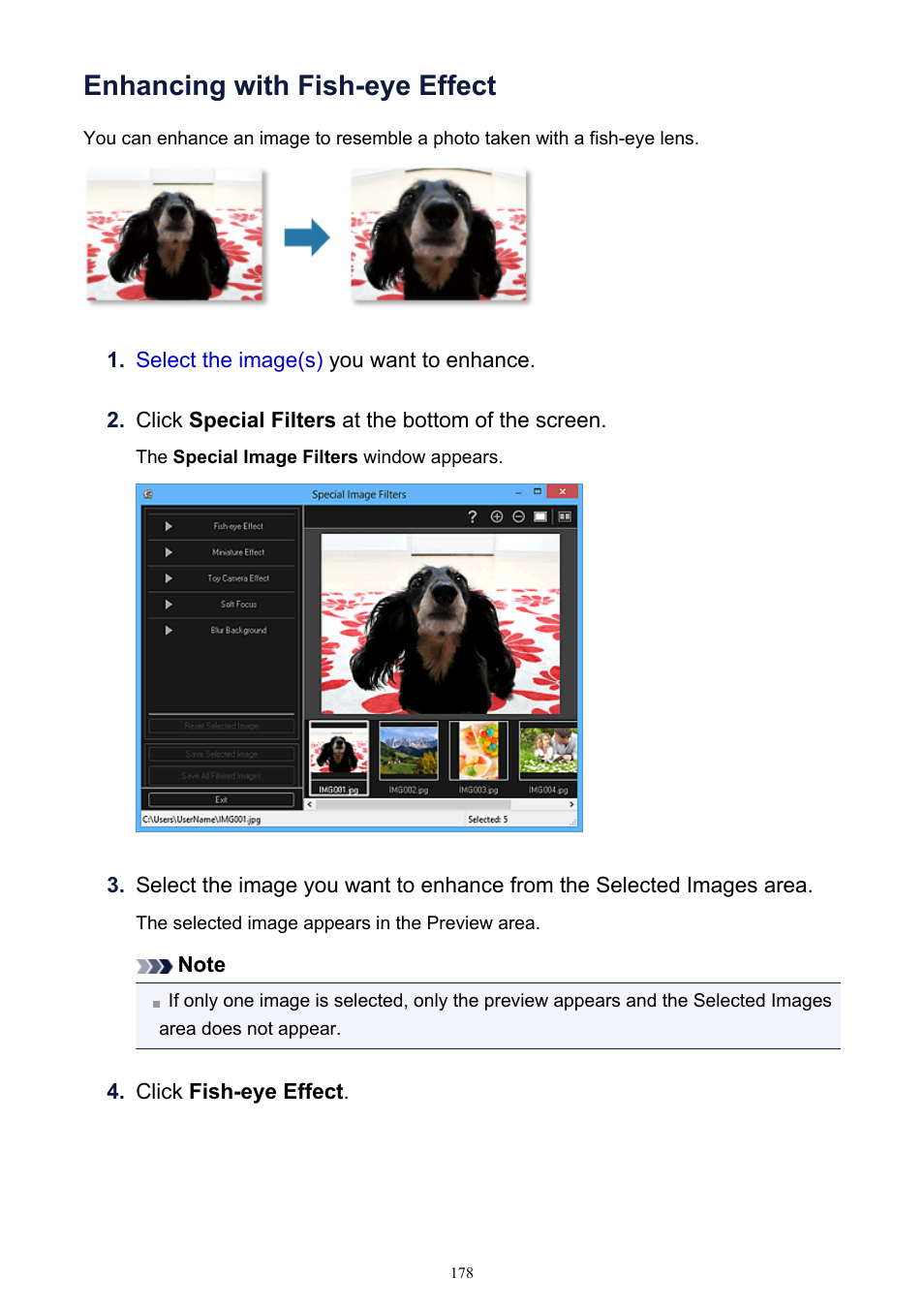 Enhancing with fish-eye effect | Canon PIXMA IP2700 User Manual | Page 178 / 339